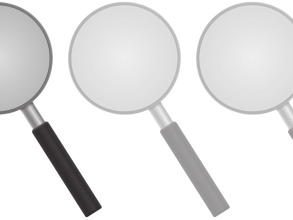 Image of three magnifying glasses, two faded out. Represents easy level.